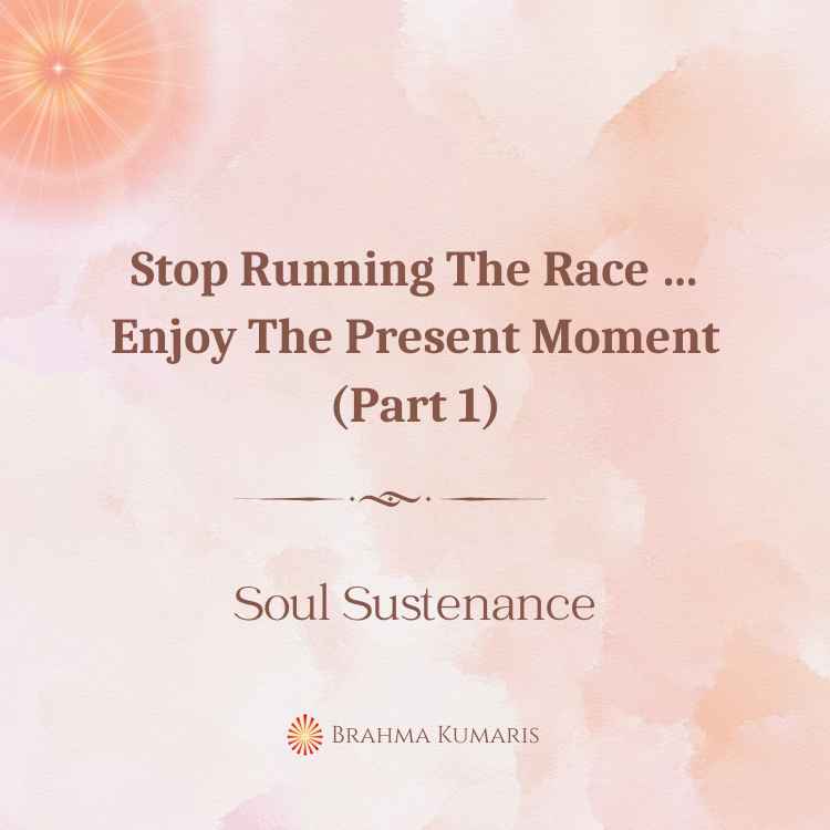 Stop running the race … enjoy the present moment (part 1)